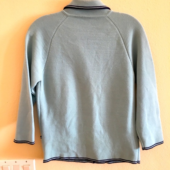 Vintage Wool Jacket in Blue made in Hong Kong Vintage size 14 or Small - Picture 3 of 5